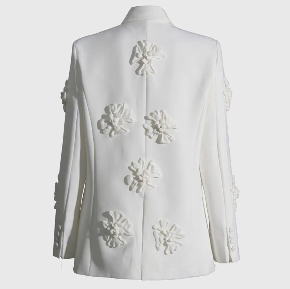 WHITE Blazer with Flowers - Image 3