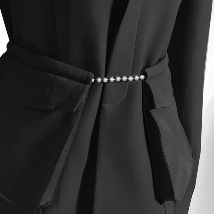 Black Blazer with RHINESTONE CHAIN - Image 4