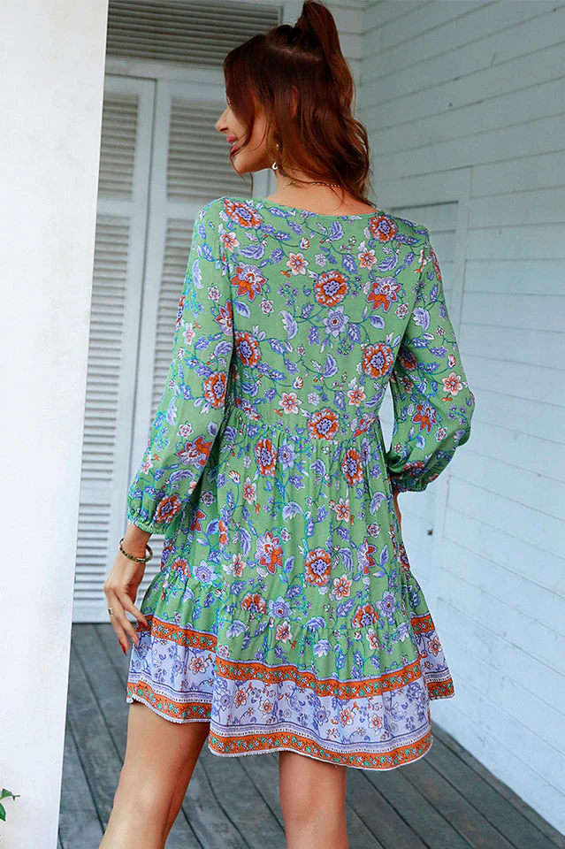Bohemian Tassel Tie Tiered Dress - Image 18
