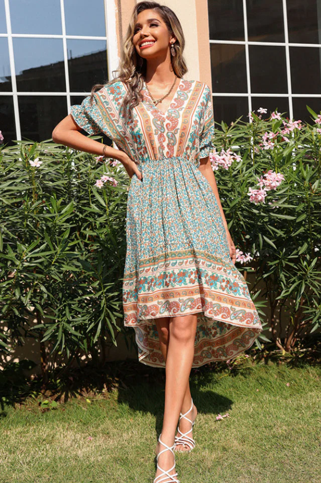 Bohemian Vibes Apricot Dress - Image 3