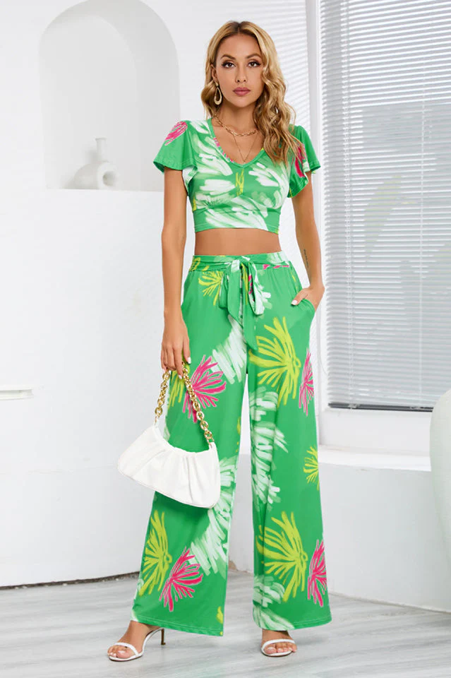 Boho Loose Wide Leg Jumpsuit Set - Image 3