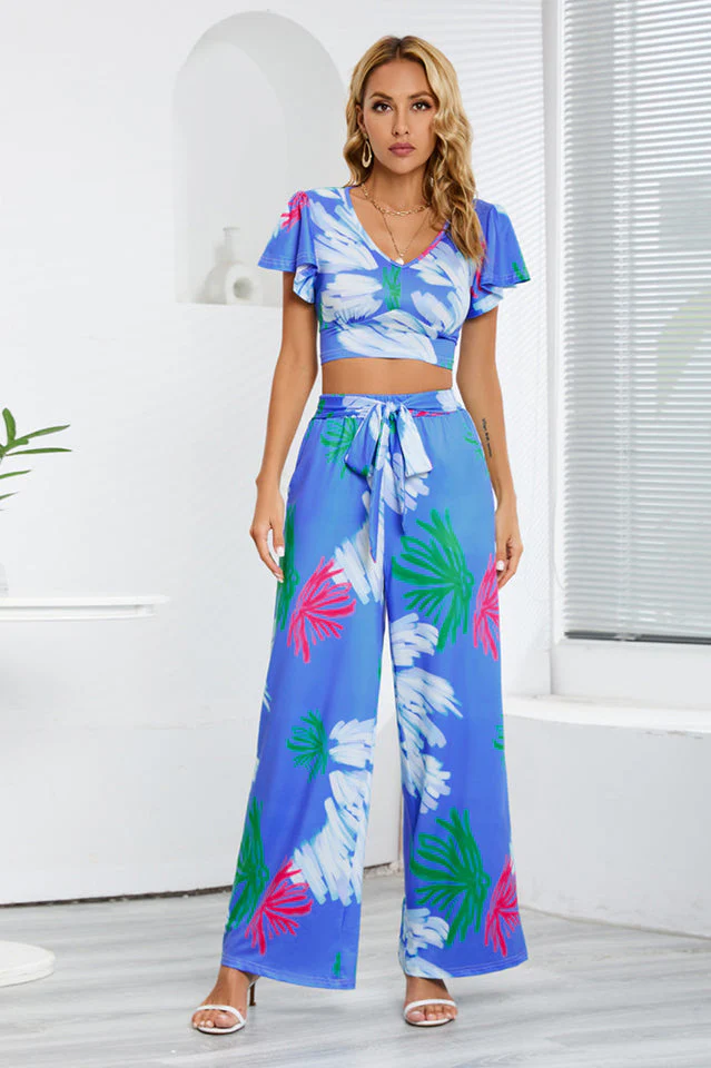 Boho Loose Wide Leg Jumpsuit Set - Image 5
