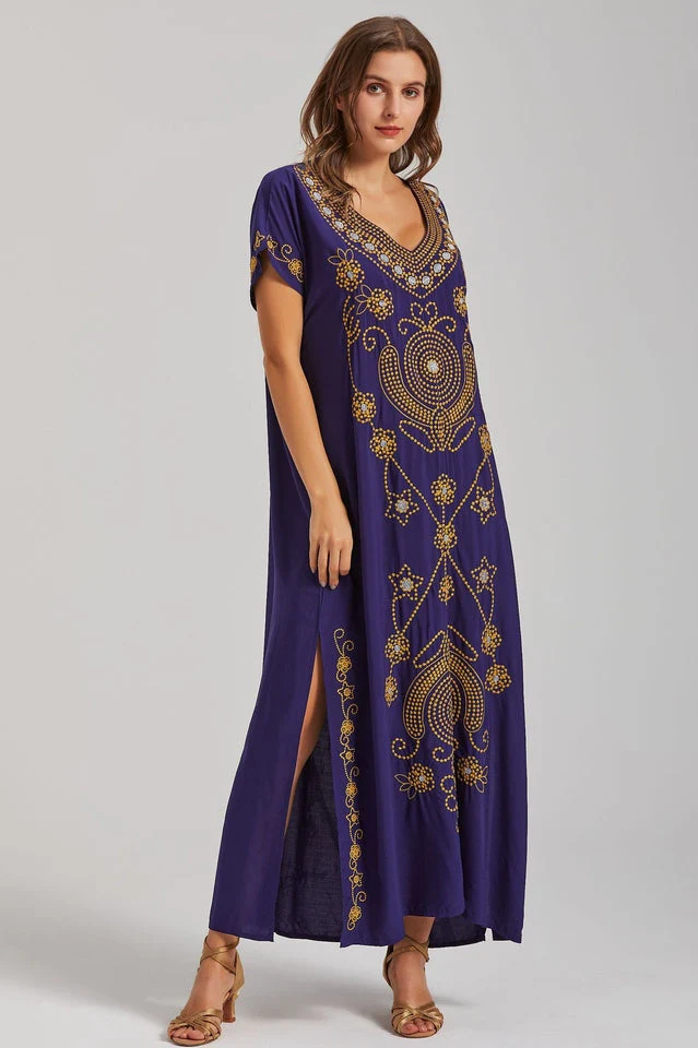 Boho Print Slit Dress - Image 12