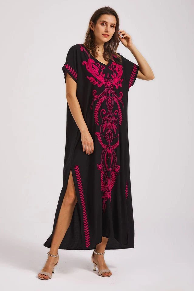 Boho Print Slit Dress - Image 25