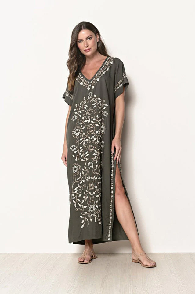 Boho Print Slit Dress - Image 43