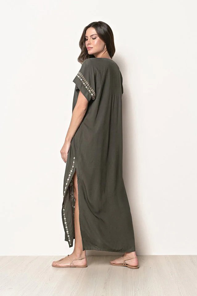Boho Print Slit Dress - Image 44