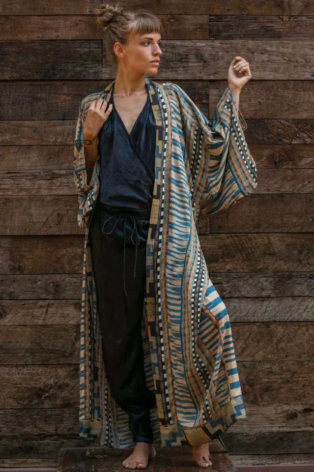 Boho Tie Dye Kimono Blouse - Image 3