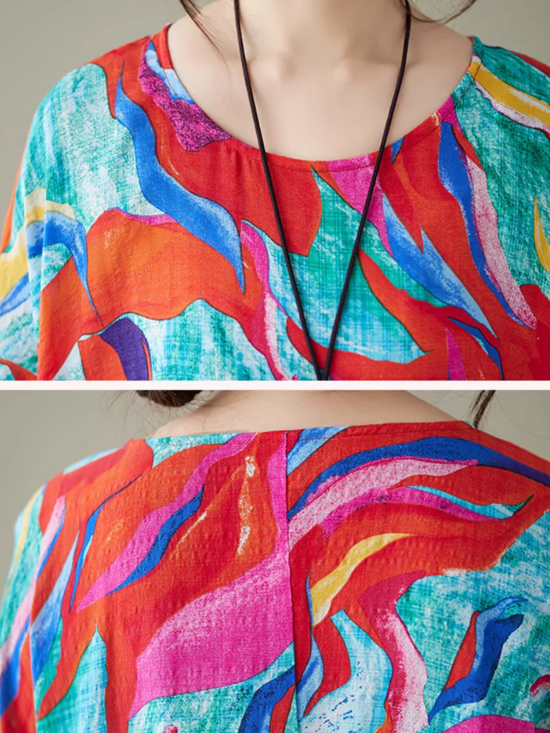 Breezy Bliss Summer Colorful Smock Dress - Image 4