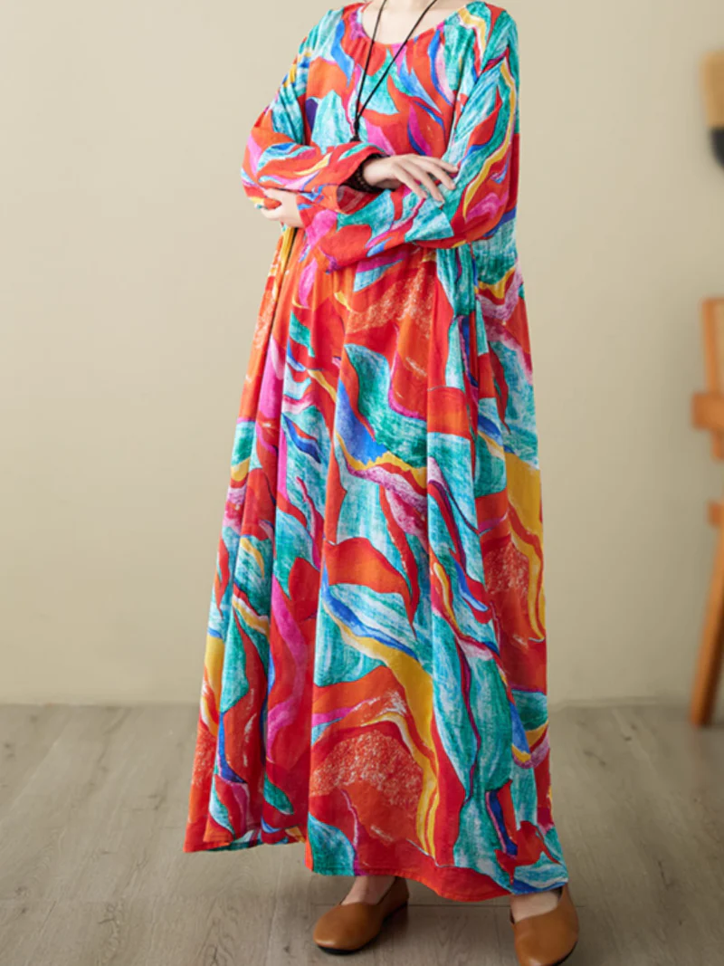 Breezy Bliss Summer Colorful Smock Dress - Image 5