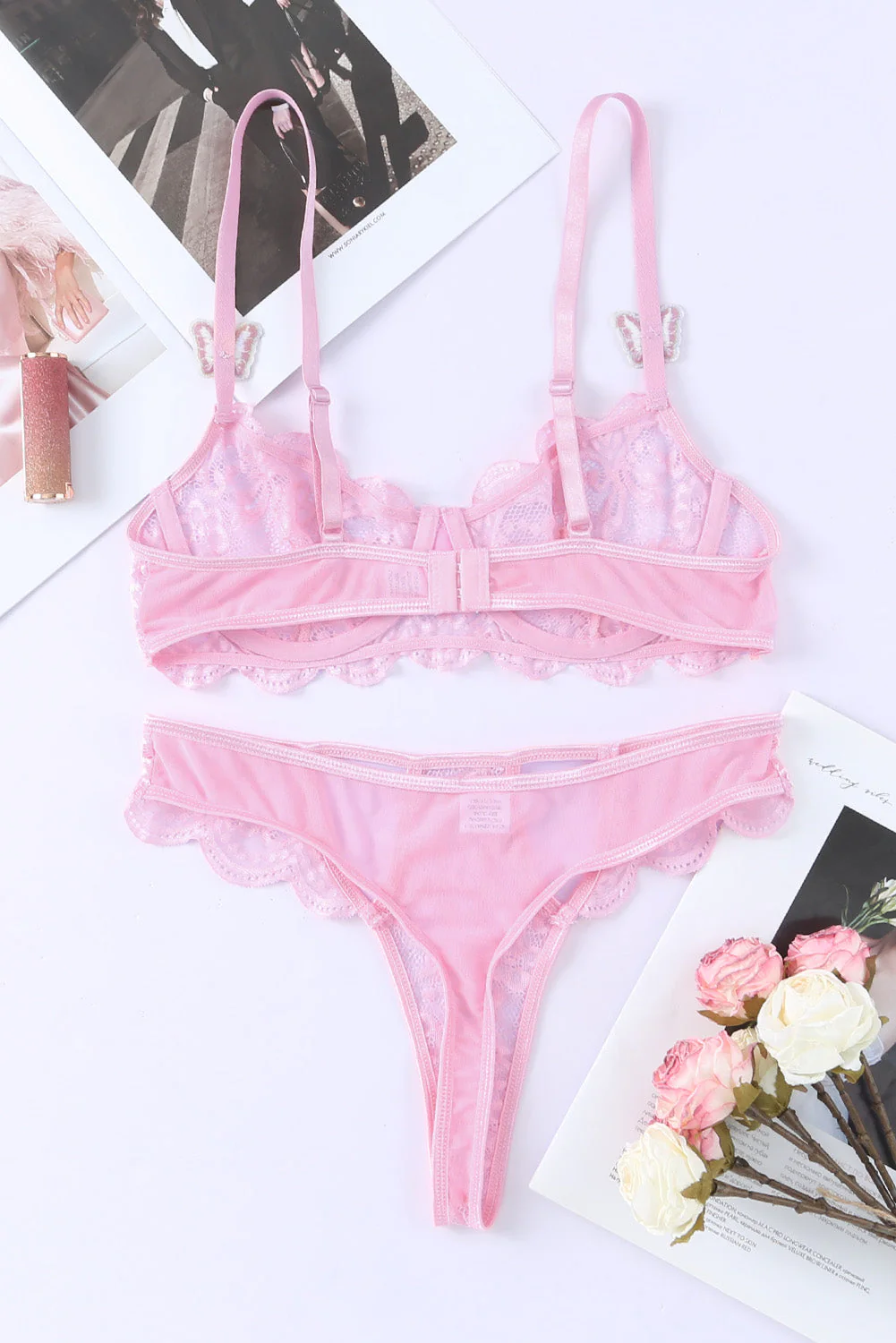 Butterfly Cut-Out Lace Bra And Panty Set - Image 15