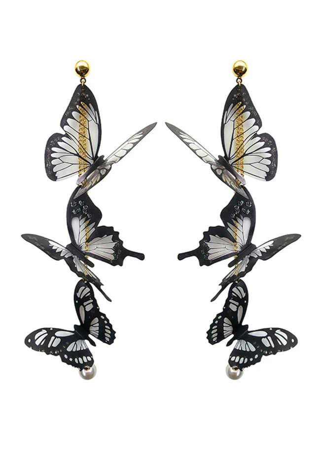 Butterfly Pendant Long Earrings - Image 6