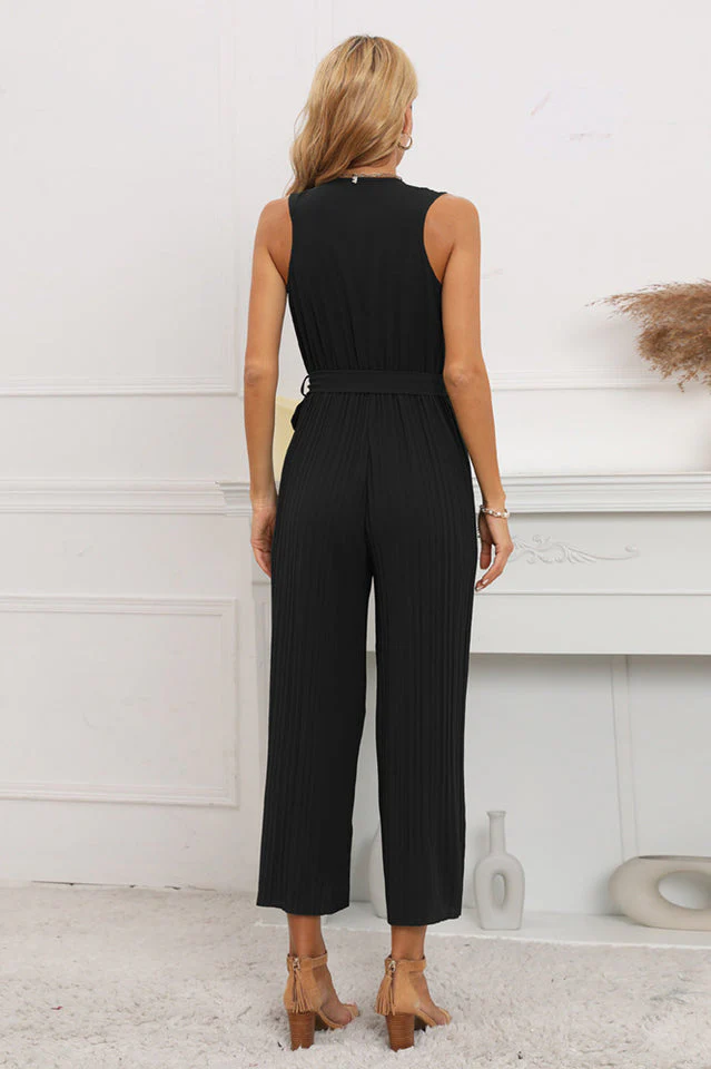 Calf Length Pleated Ruffled Jumpsuit - Image 16