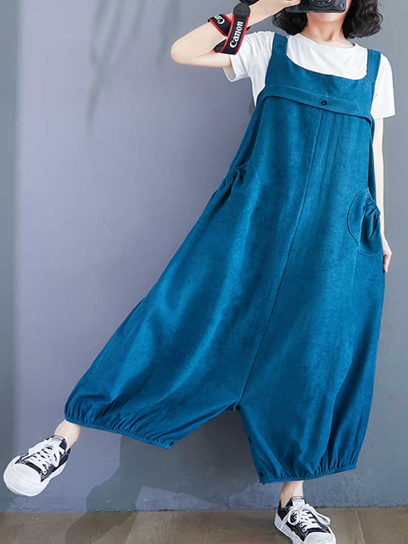 Call My Name Cotton Overall Baggy Dungarees - Image 3