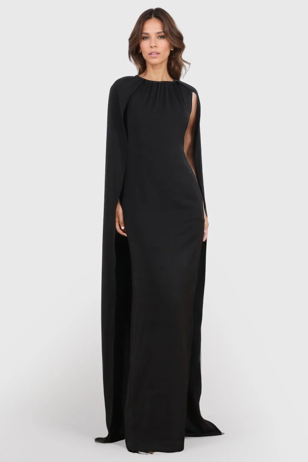 Cape Maxi Dress - Black - Image 3