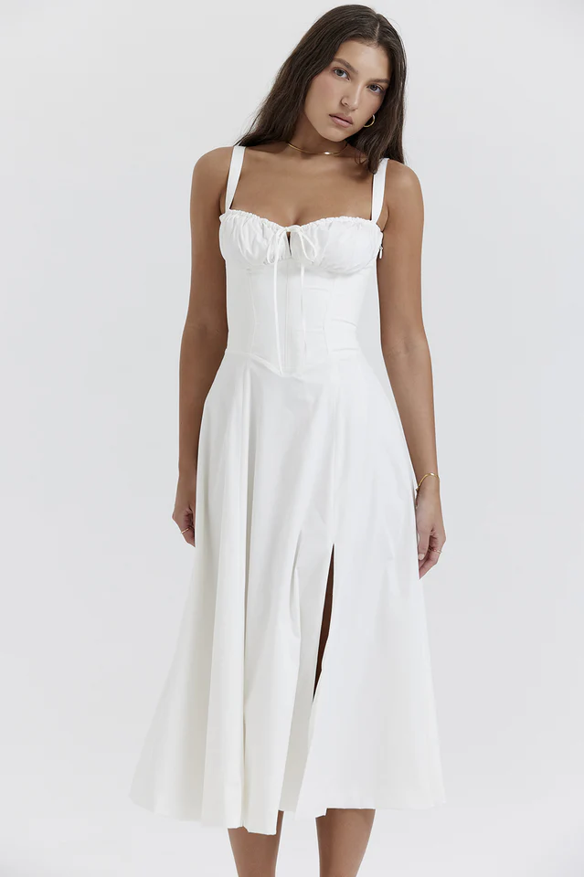 Carmen White Bustier Sundress - Image 5
