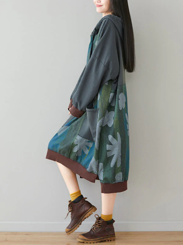 Casual Loose Sweatshirt Dress with Print - Image 5