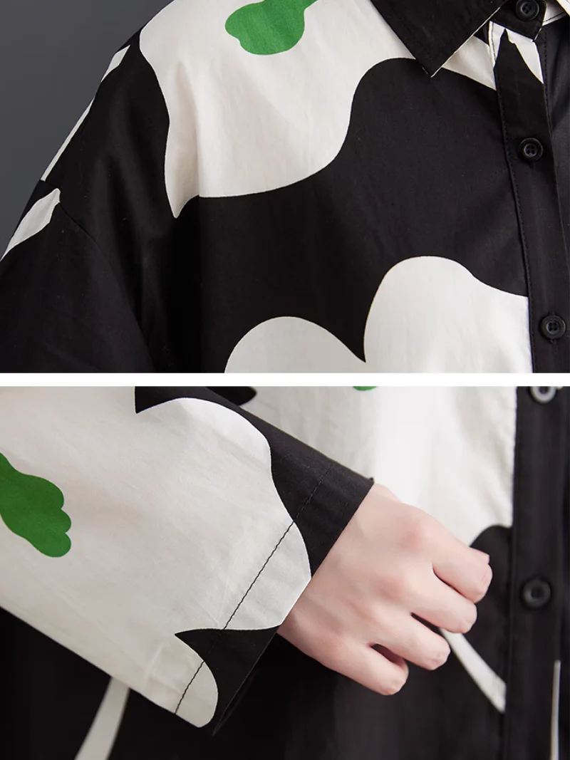 Casual Windbreaker Front Button Mid-length Shirt A-Line Dress - Image 4
