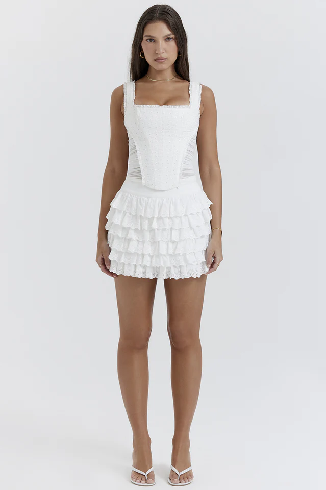 Catalina Embroidered Bra + Layered Mini Skirt Set - Image 7