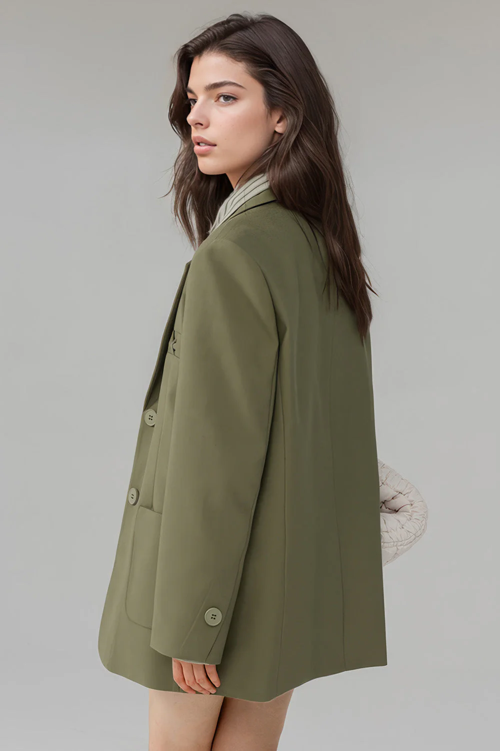 Classic Blazer with Pockets - Green