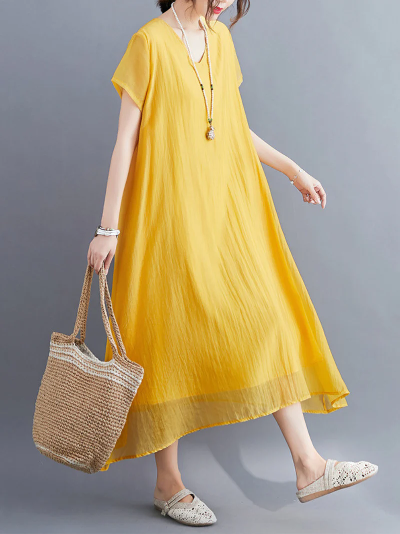 Close To my Heart Cotton V-neck A-line Dress - Image 4