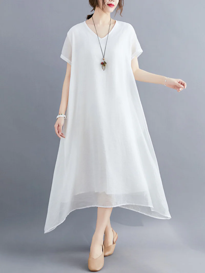 Close To my Heart Cotton V-neck A-line Dress - Image 8