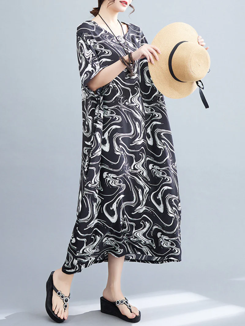 Close To My Heart Round Neck Kaftan Dress - Image 5