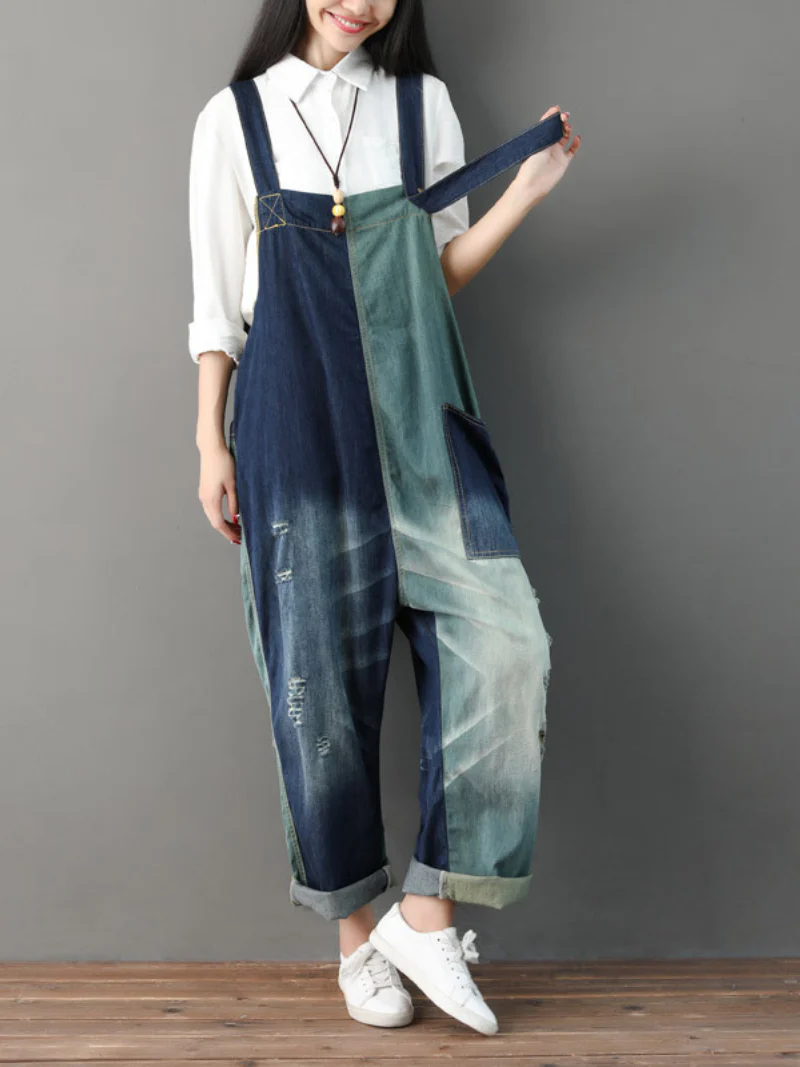 Close Your Eyes Denim Blue Overall Dungarees - Image 5