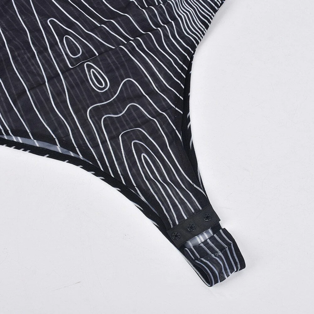 KAREN Mesh PRINTED BODYSUIT - Image 6