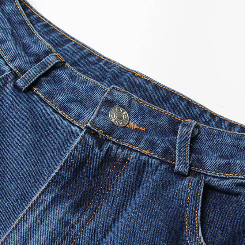 Cool Multiple Pocket Detail High Waist Wide Leg Cargo Jeans - Image 5