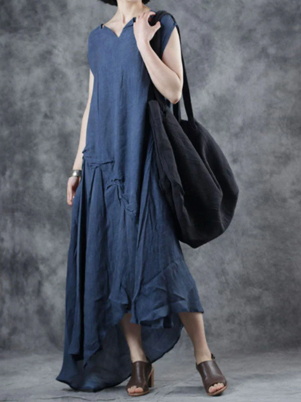 Through the Bluebells Cotton & Linen A-Line Dress - Image 2