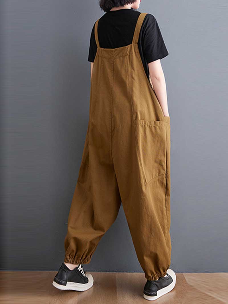 Cotton Nine-Point Pants Overall Dungaree - Image 4