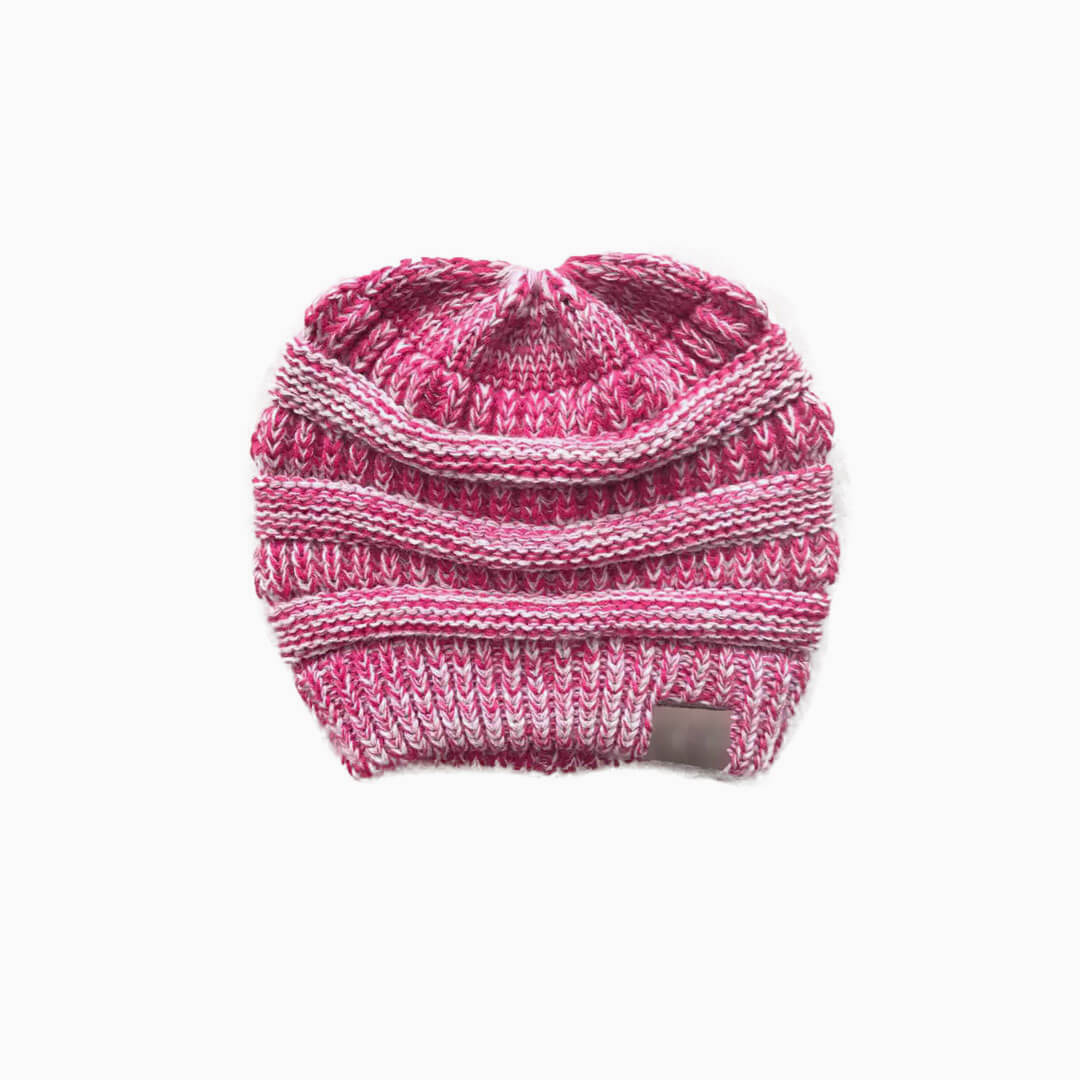 Warm Me Up Ponytail Winter Beanie Chunky Rib Knit Hat - Image 10