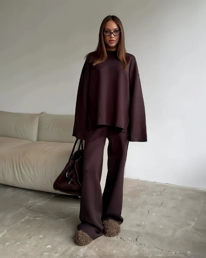 Cozy two-piece long pants set - Image 2