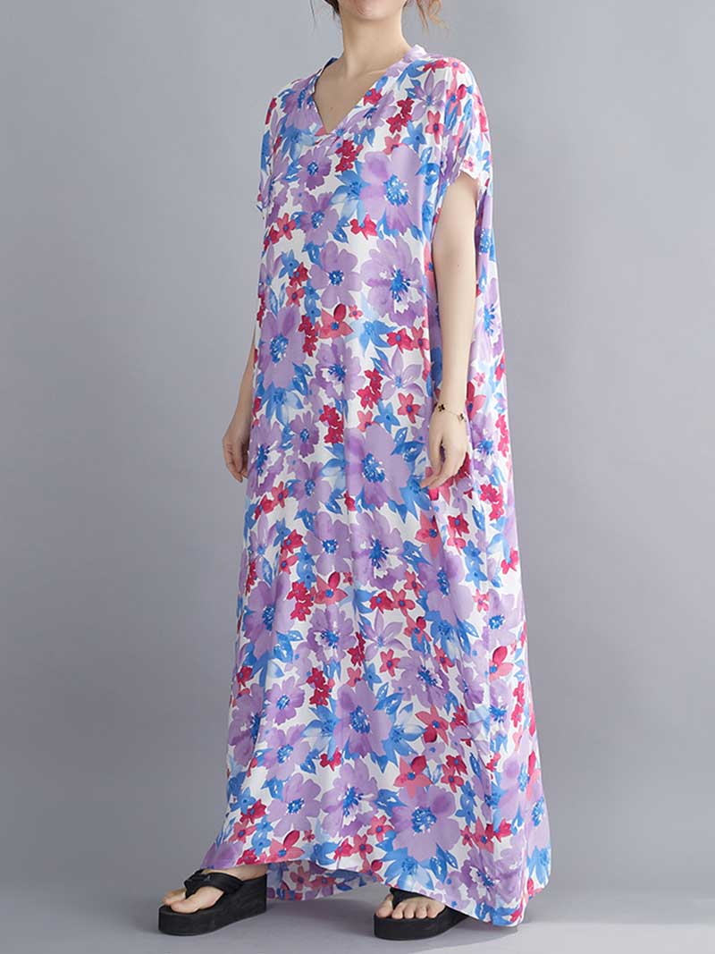 Crazy Love Floral Printed Kaftan Dress - Image 4