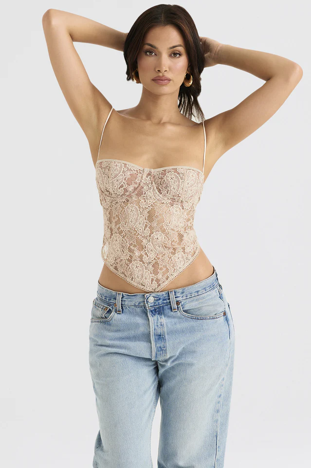 Cream Paisley Lace Top - Image 5