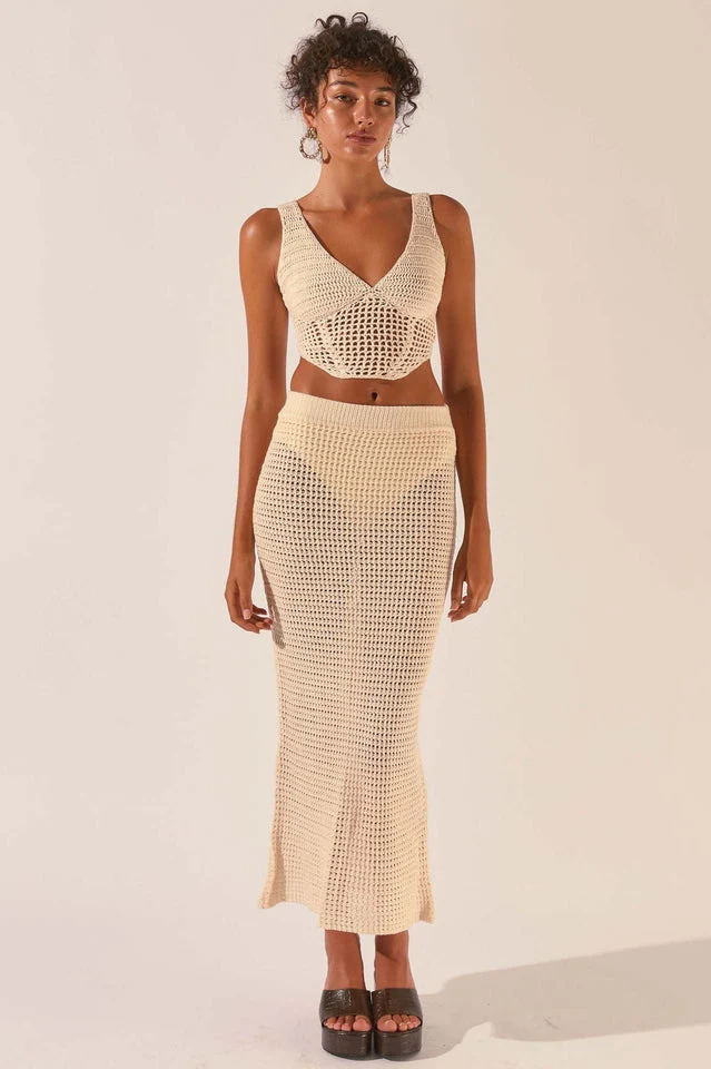 Crochet Midi Top + Skirt Set