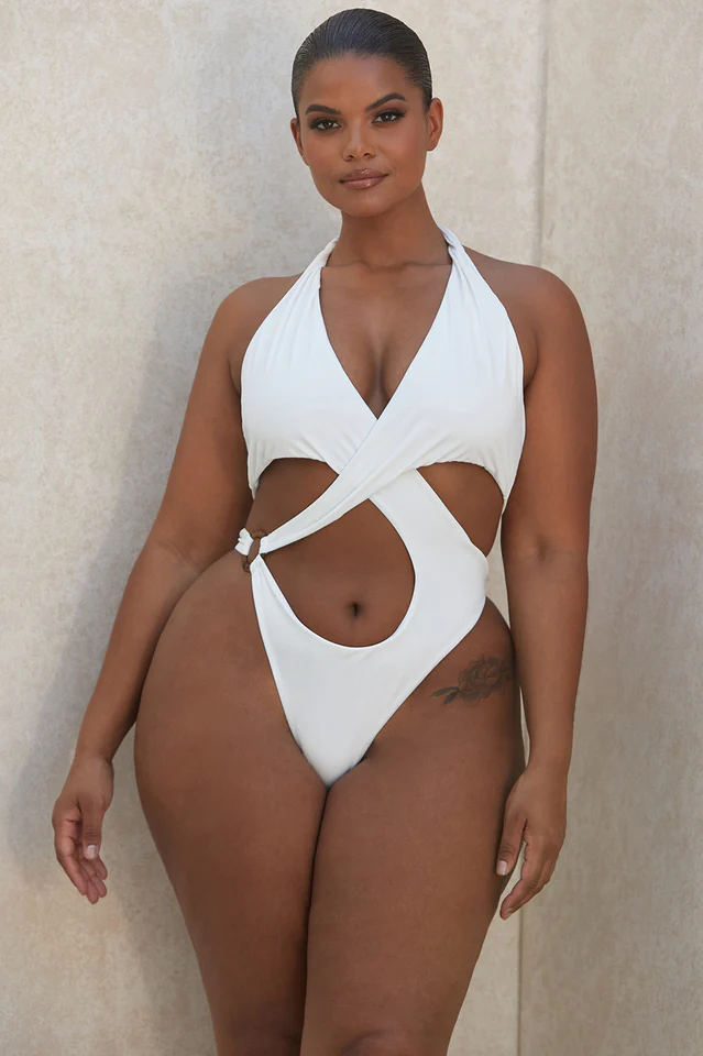 Crossover Halter One Piece Swimsuit - Image 3