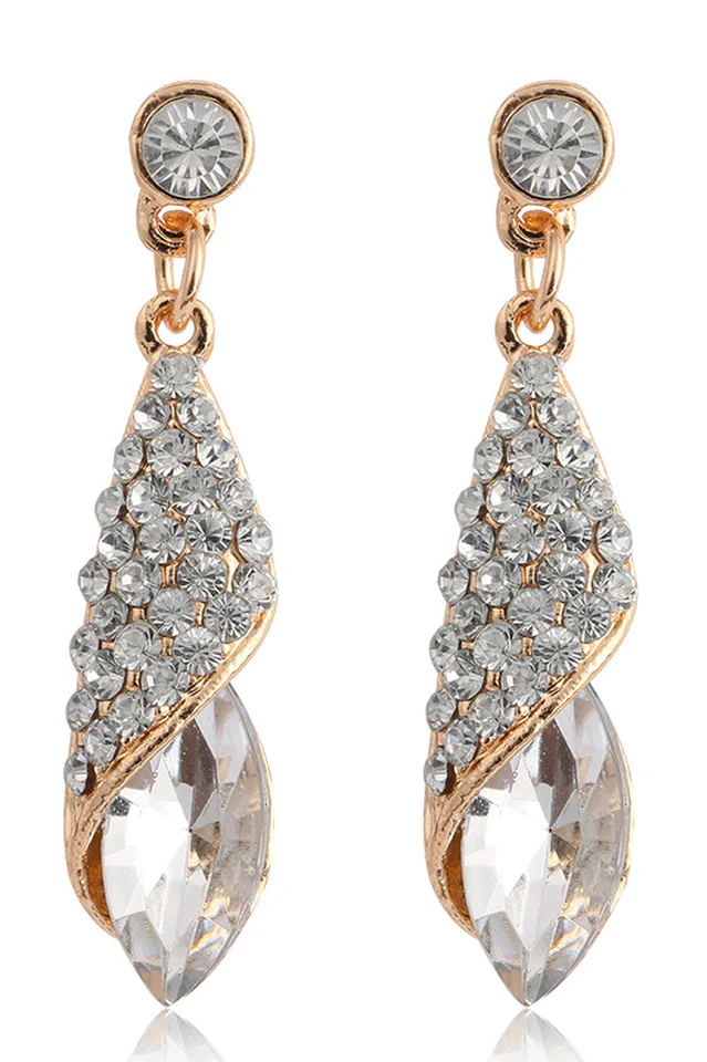 Crystal Pierced Dangle Earrings - Image 4