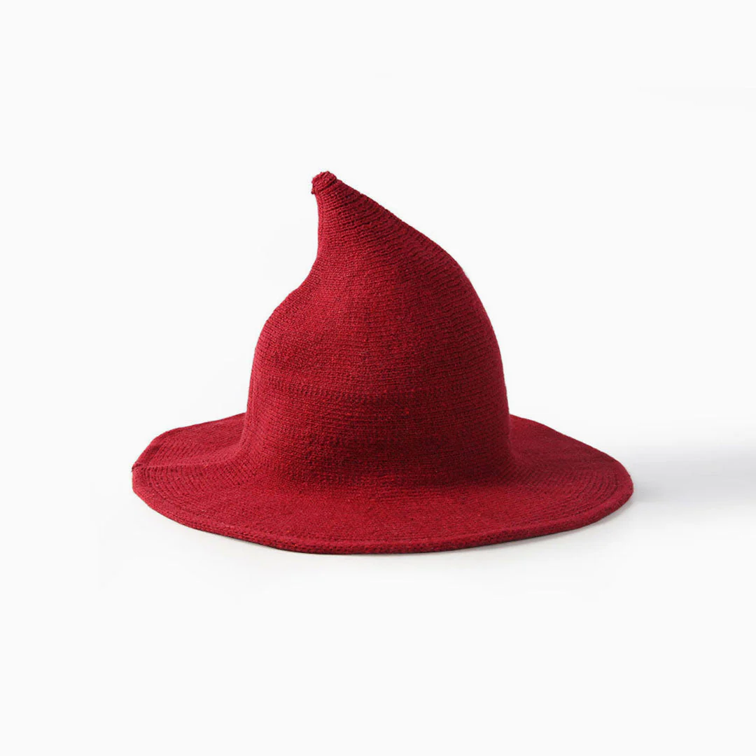 Magical Film Solid Color Knitted Pointy Witch Hat - Image 2