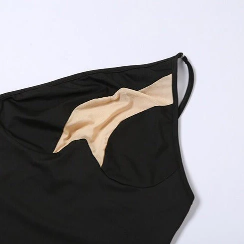 SAGGY Mesh ONE SHOULDER Mini Dress - Image 10