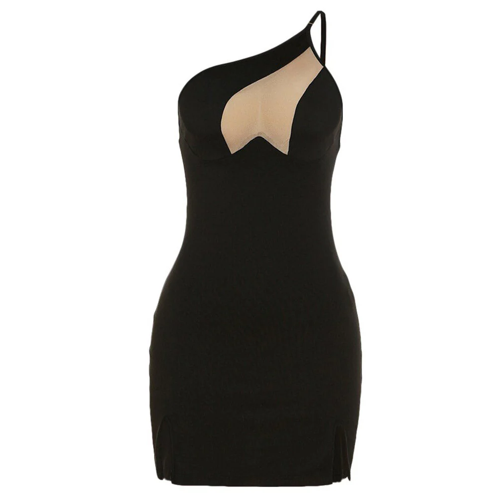 SAGGY Mesh ONE SHOULDER Mini Dress - Image 9