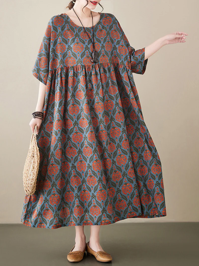 Daily Ritual Round Neck Smock Dress - Image 2