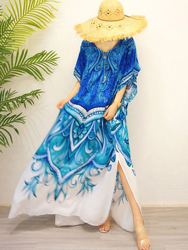 Dancing Peacock Bohemian Ethnic Style Maxi Dress - Image 3