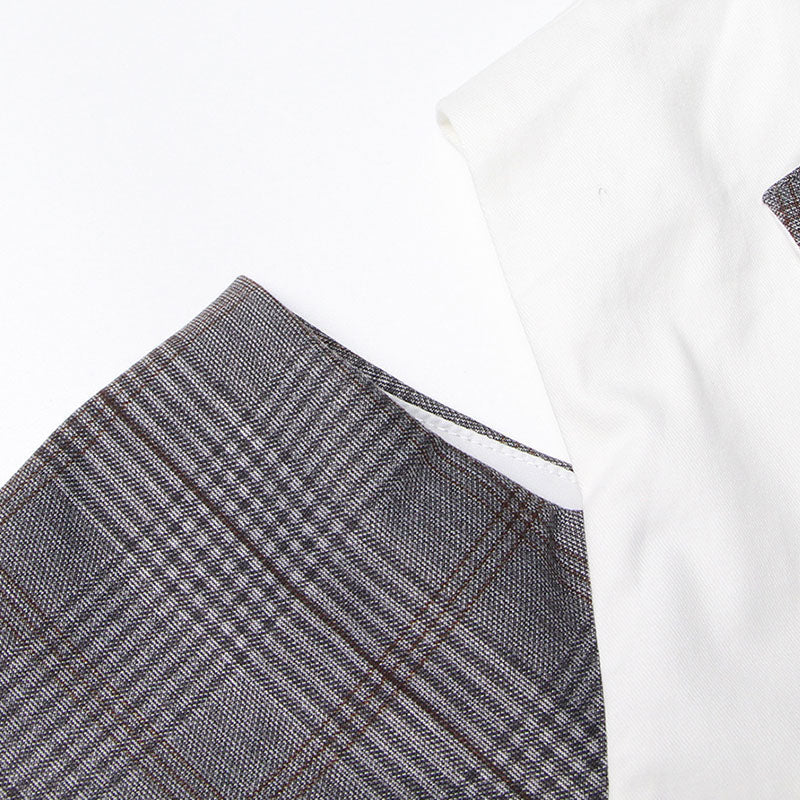 Deconstructed Check Patchwork CutOut Long Sleeve Single Breasted Jacket - Image 5