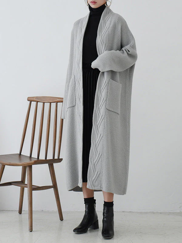 Diamond Long Cardigan Sweater with Pocket - Image 6
