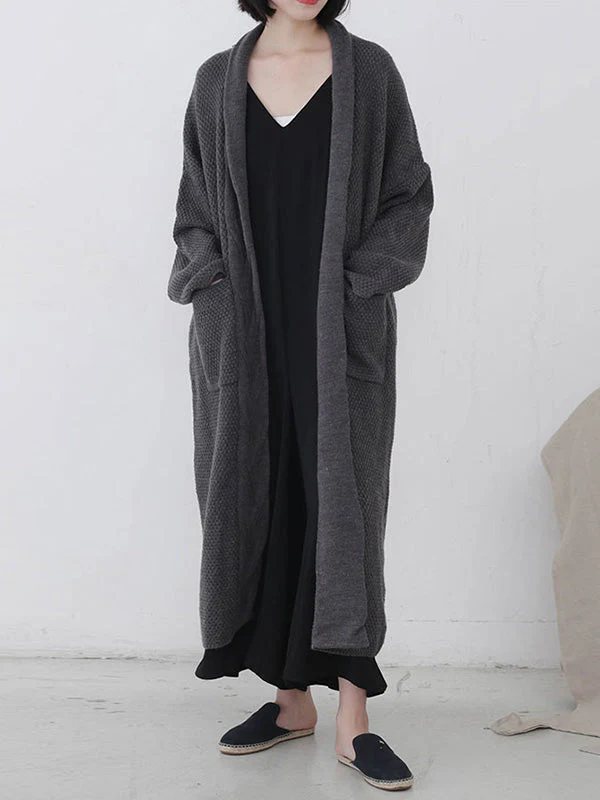 Diamond Long Cardigan Sweater with Pocket - Image 8