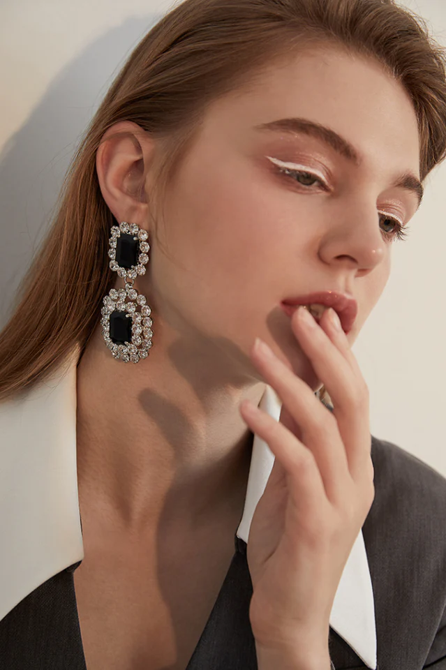 Dimond Dangle Earrings - Image 3