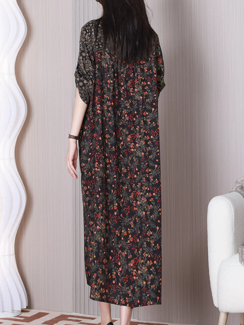 Down To Earth Round Neck A-line Dress - Image 4