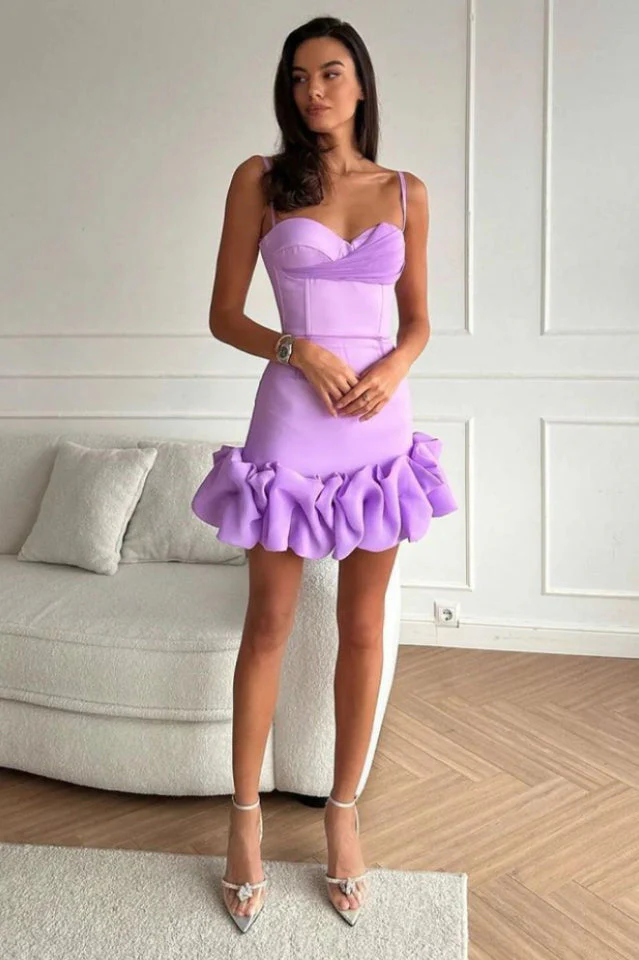 Draped Ruffle Mini Bustier Dress - Image 2