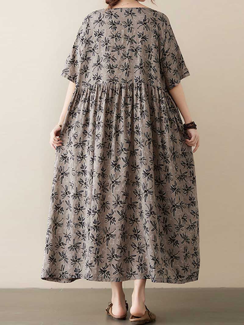 Dream Girl Printed Floral Smock Dress - Image 4